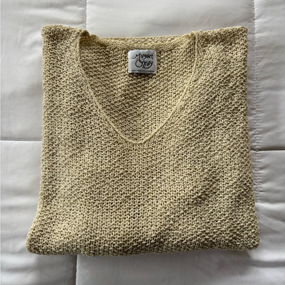 Margaret O'Leary Cream V-Neck Sweater